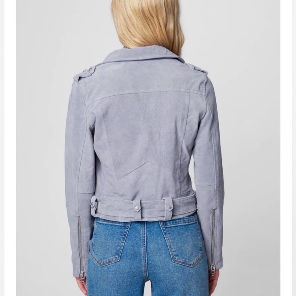 BLANK NYC Suede Moto Jacket Cloud Grey Size Small NWOT Genuine Leather Biker - Picture 3 of 12